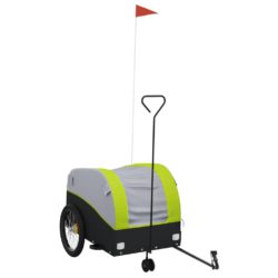 vidaXL Sykkelvogn svart og grønn 45 kg jern