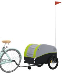 vidaXL Sykkelvogn svart og grønn 45 kg jern