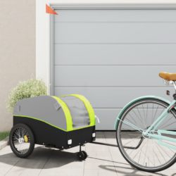 vidaXL Sykkelvogn svart og grønn 45 kg jern