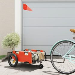 vidaXL Sykkelhenger oransje oxfordstoff og jern