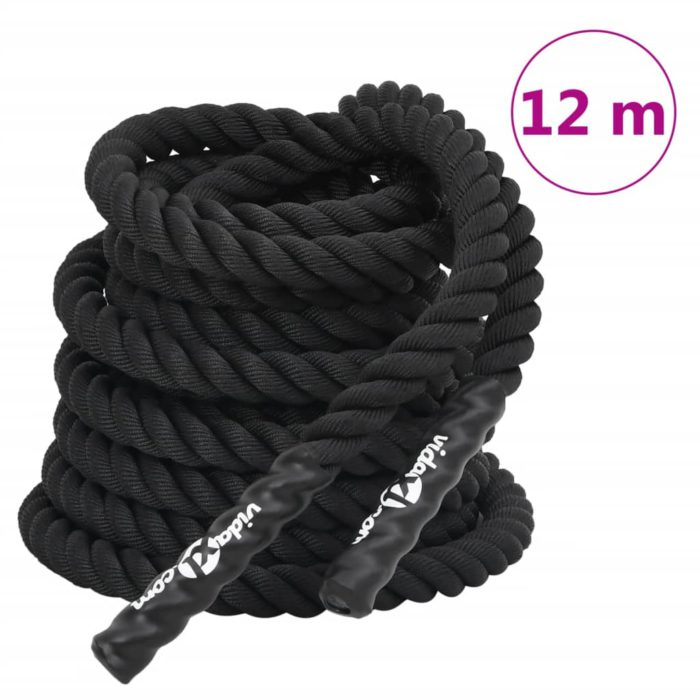 vidaXL Kamptau svart 12 m 9 kg polyester