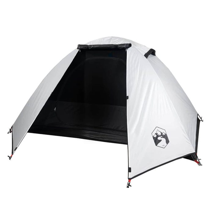 vidaXL Campingtelt for 2 personer hvit blendingsstoff vanntett