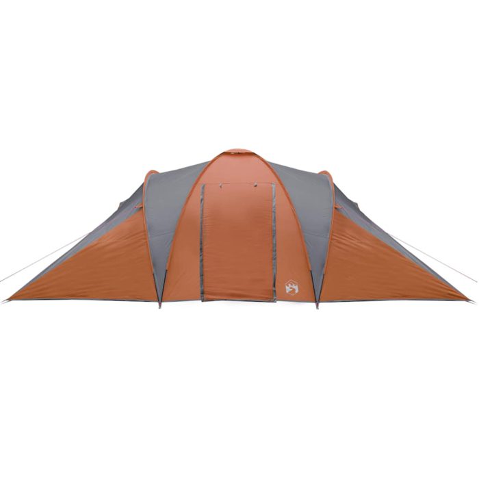 vidaXL Kuppeltelt for camping 6 personer grå og oransje vanntett