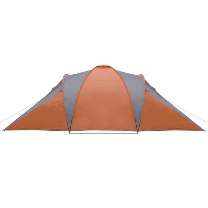 vidaXL Kuppeltelt for camping 6 personer grå og oransje vanntett