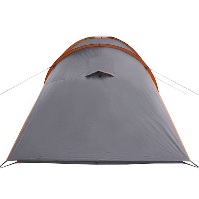 vidaXL Kuppeltelt for camping 6 personer grå og oransje vanntett
