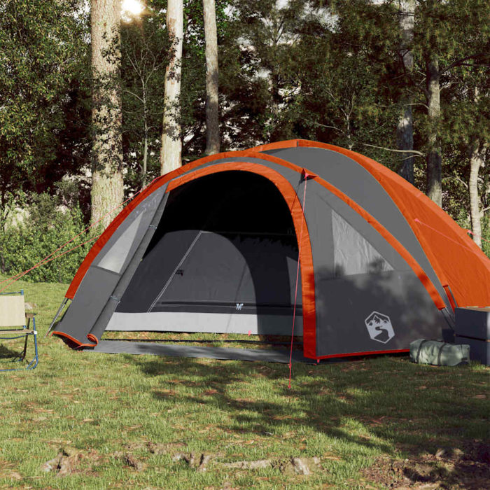 vidaXL Kuppeltelt for camping 4 personer oransje vanntett