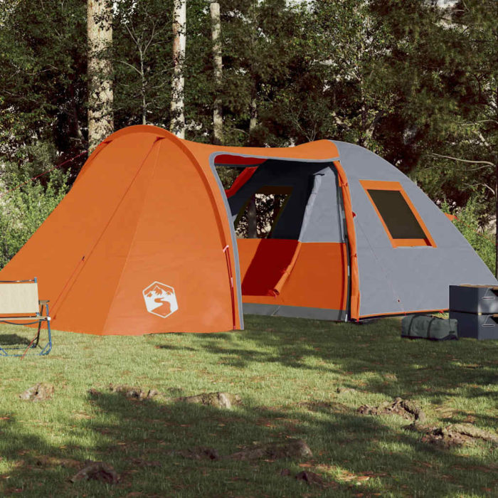vidaXL Kuppeltelt for camping 6 personer oransje vanntett