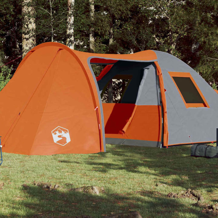 vidaXL Kuppeltelt for camping 6 personer oransje vanntett