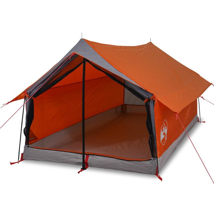 vidaXL Campingtelt 2 personer grå og oransje vanntett