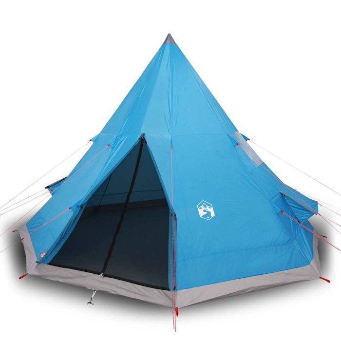 vidaXL Campingtelt tipi 4 personer blå vanntett