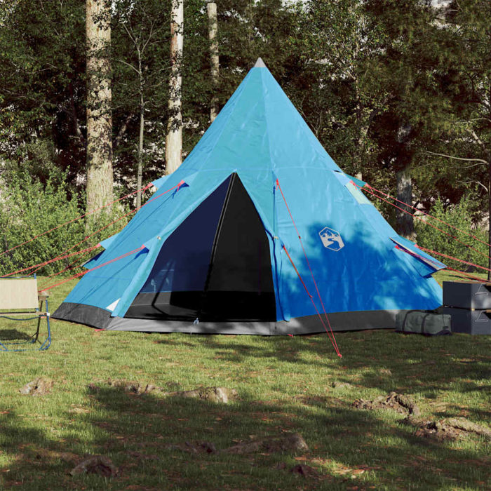 vidaXL Campingtelt tipi 4 personer blå vanntett