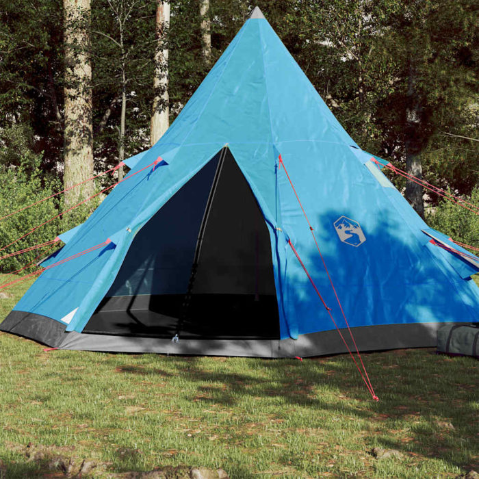 vidaXL Campingtelt tipi 4 personer blå vanntett