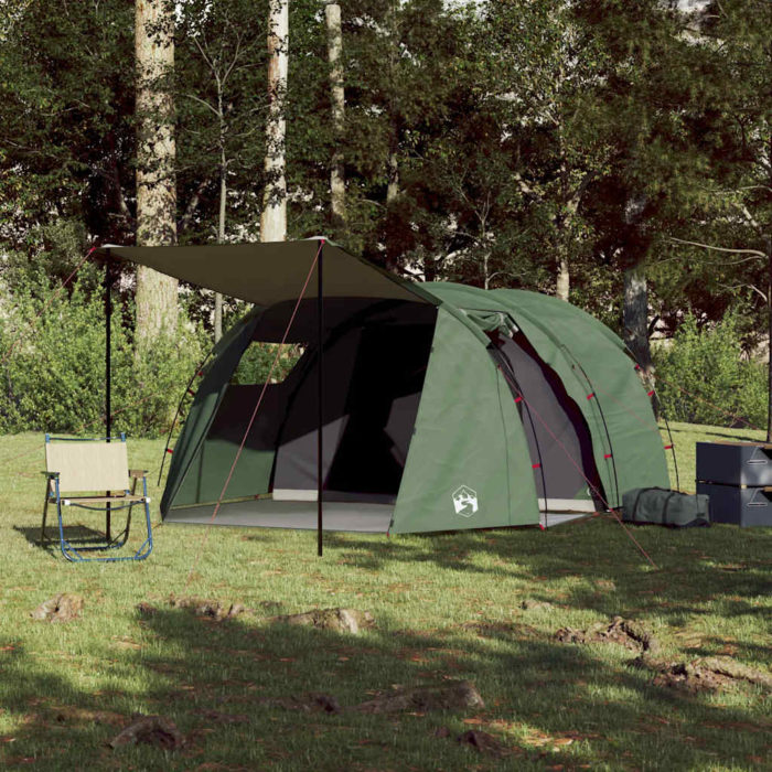 vidaXL Tunneltelt for camping 4 personer grønn vanntett