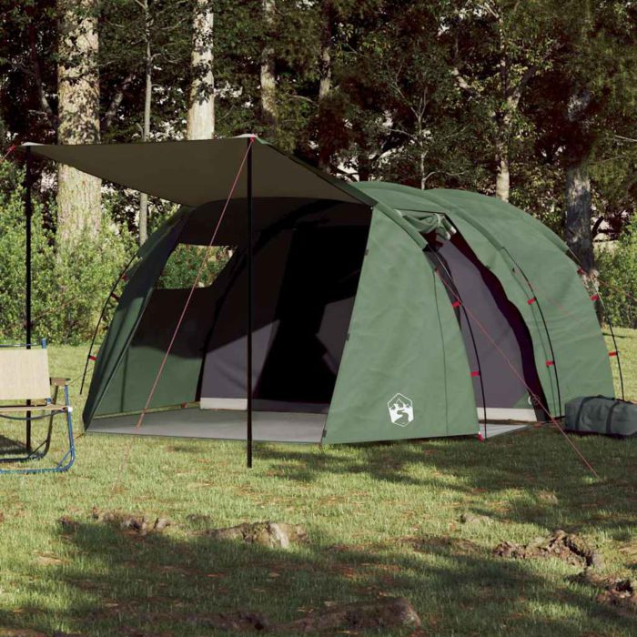 vidaXL Tunneltelt for camping 4 personer grønn vanntett