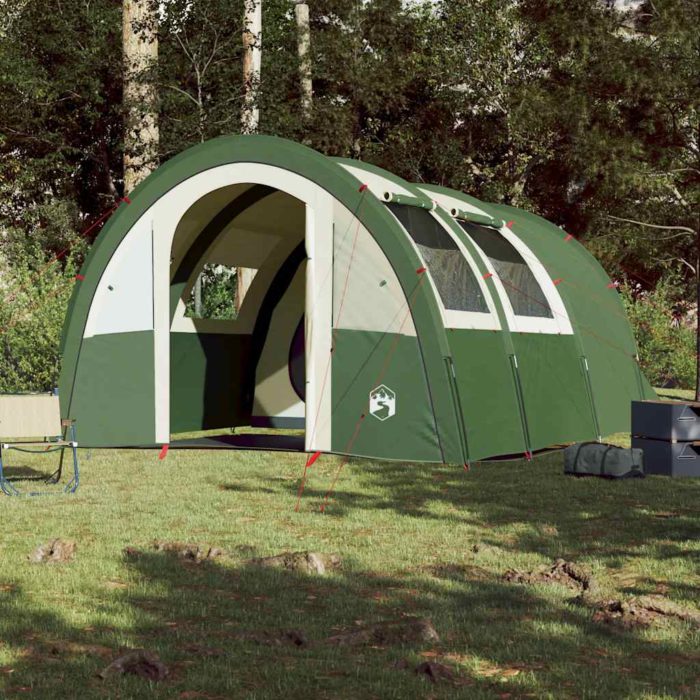 vidaXL Tunneltelt for camping 4 personer grønn vanntett