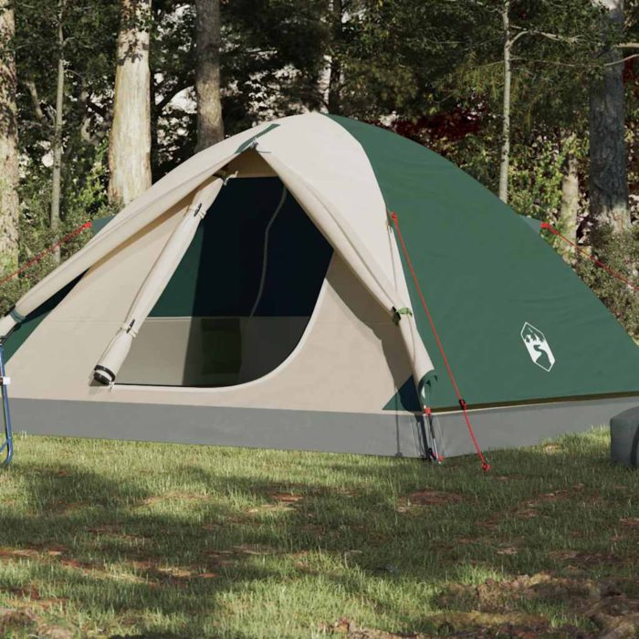 vidaXL Kuppeltelt for camping 3 personer grønn vanntett