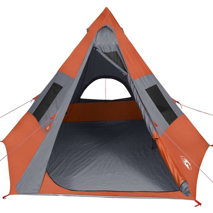 vidaXL Campingtelt tipi 7 personer oransje vanntett