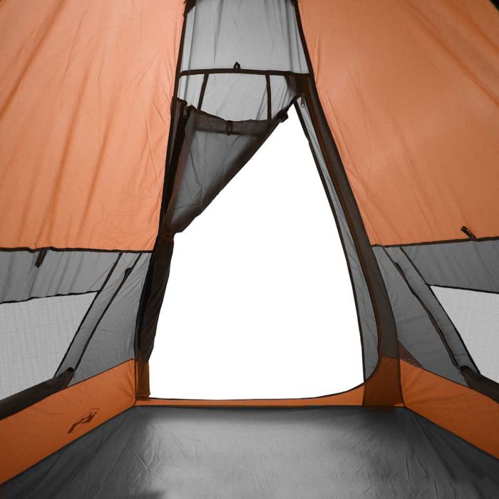 vidaXL Campingtelt tipi 7 personer oransje vanntett