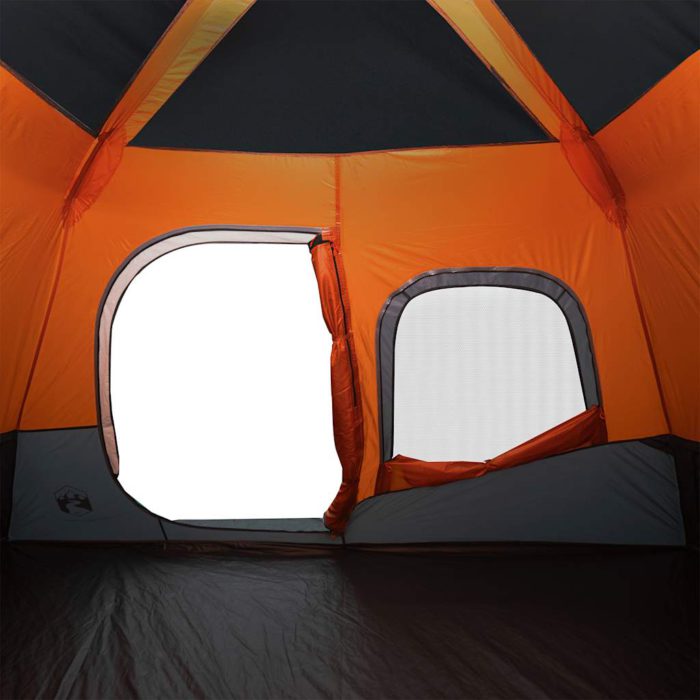 vidaXL Campingtelt 6 personer grå og oransje hurtigutløser vanntett