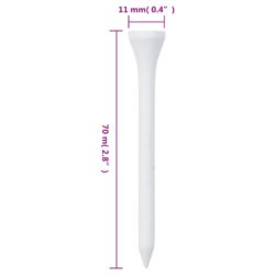 vidaXL Golfpeger 1000 stk hvit 70 mm bambus