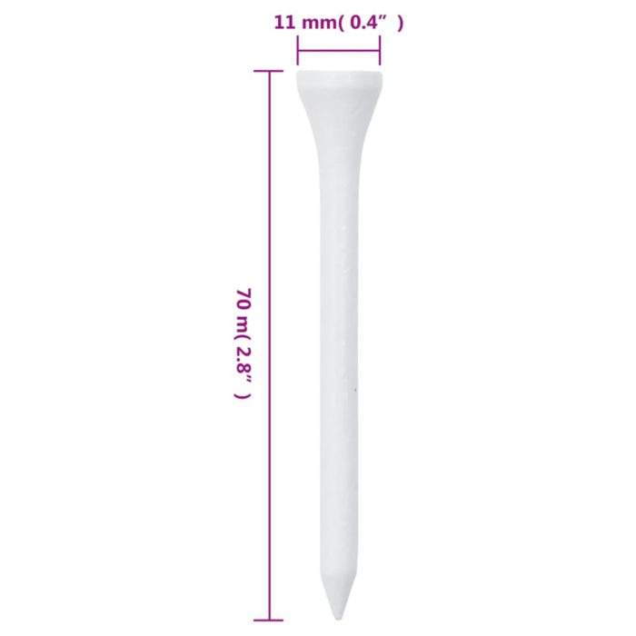 vidaXL Golfpeger 1000 stk hvit 70 mm bambus