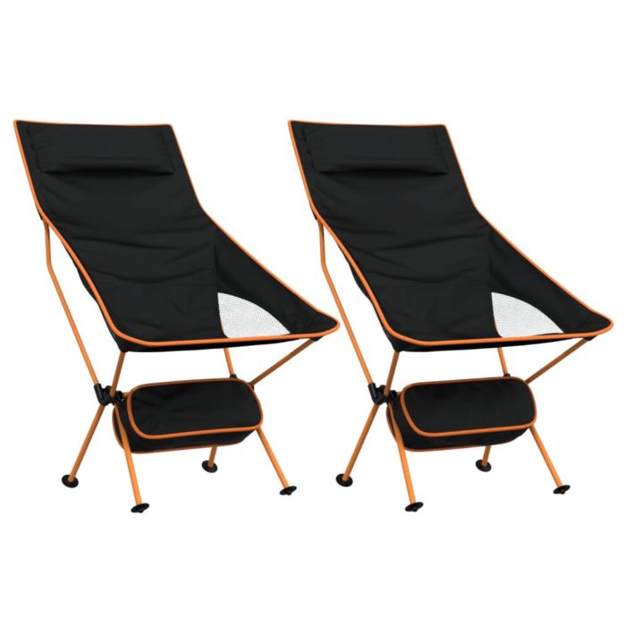 vidaXL Sammenleggbare campingstoler 2 stk svart oxfordstoff aluminium