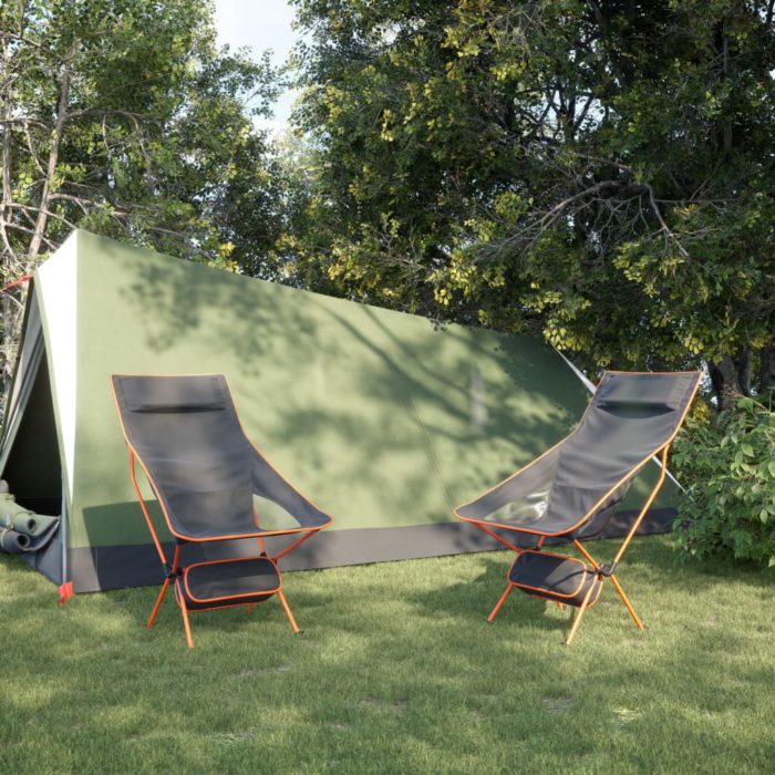 vidaXL Sammenleggbare campingstoler 2 stk svart oxfordstoff aluminium