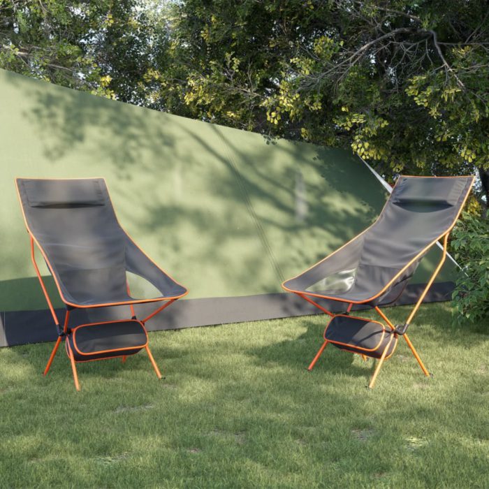 vidaXL Sammenleggbare campingstoler 2 stk svart oxfordstoff aluminium