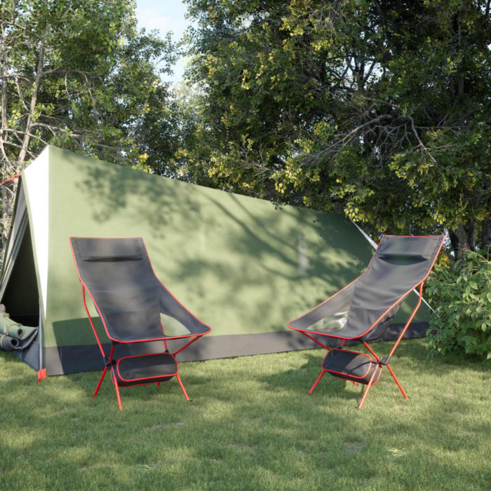 vidaXL Sammenleggbare campingstoler 2 stk svart oxfordstoff aluminium
