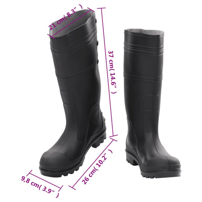 vidaXL Regnstøvler svart str 38 PVC
