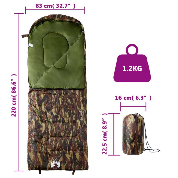 vidaXL Sovepose for voksne camping 3-4 sesonger
