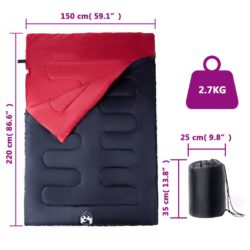 vidaXL Dobbel sovepose med puter for voksne camping 3-4 sesonger