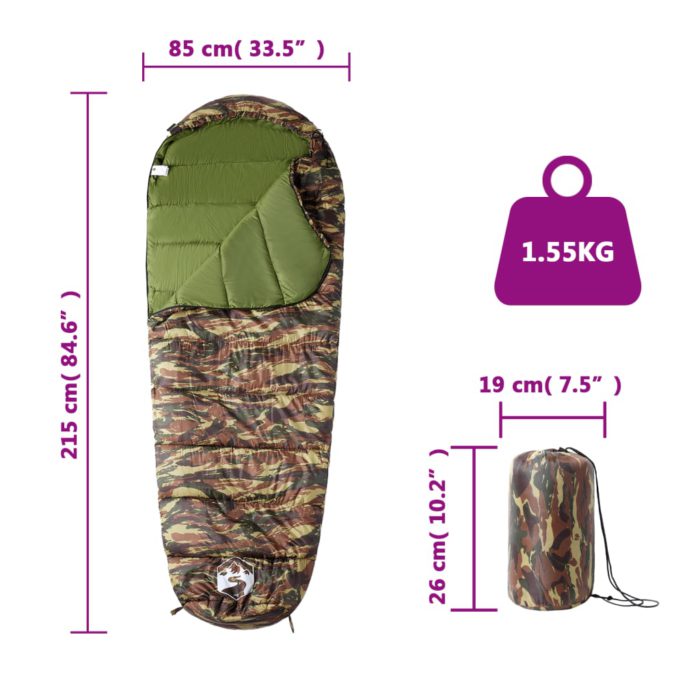 vidaXL Sovepose for voksne camping 3 sesonger