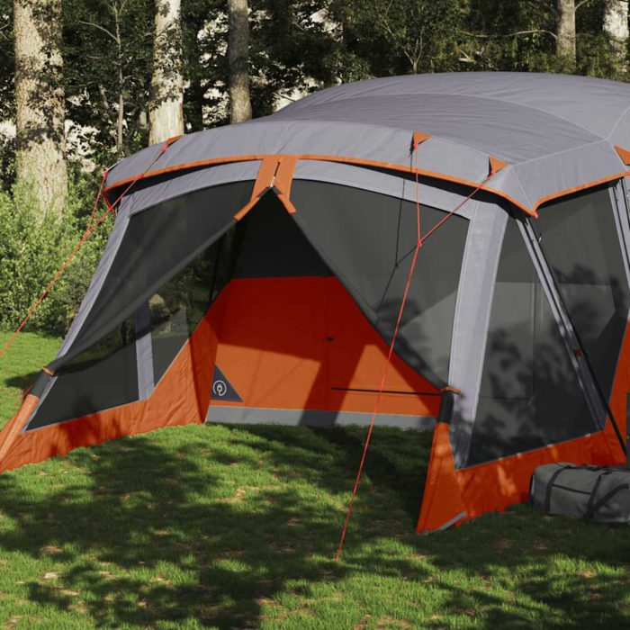 vidaXL Campingtelt med veranda 4 personer oransje vanntett