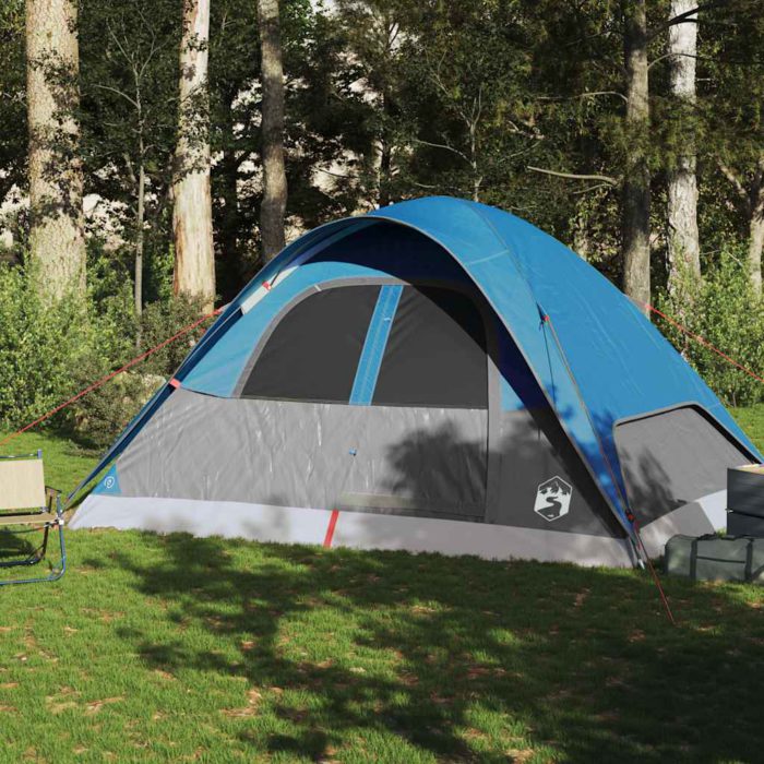vidaXL Kuppeltelt for camping 6 personer blå vanntett