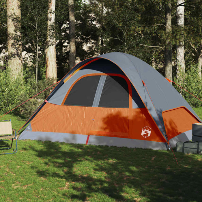 vidaXL Kuppeltelt for camping 6 personer oransje vanntett