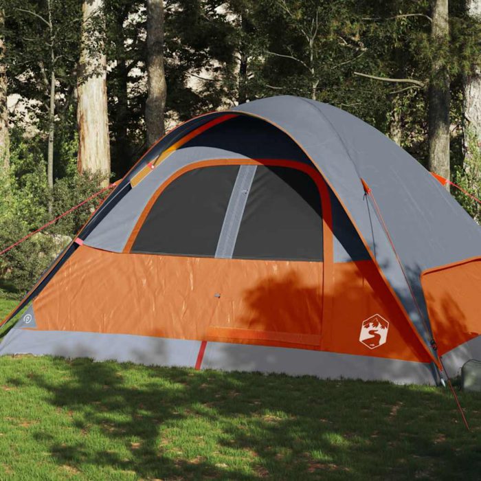 vidaXL Kuppeltelt for camping 6 personer oransje vanntett