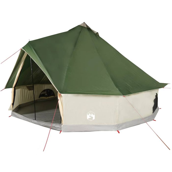 vidaXL Tipi-telt for camping 8 personer grønn vanntett