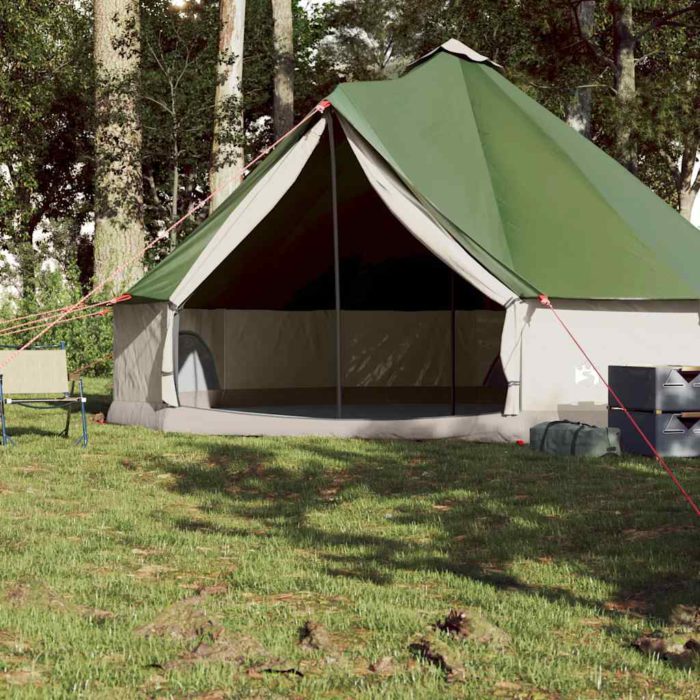 vidaXL Tipi-telt for camping 8 personer grønn vanntett
