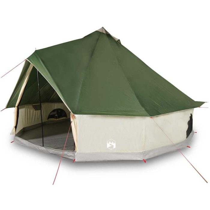 vidaXL Tipi-telt for camping 8 personer grønn vanntett