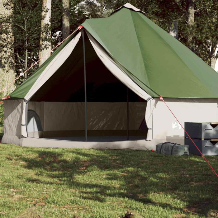 vidaXL Tipi-telt for camping 8 personer grønn vanntett