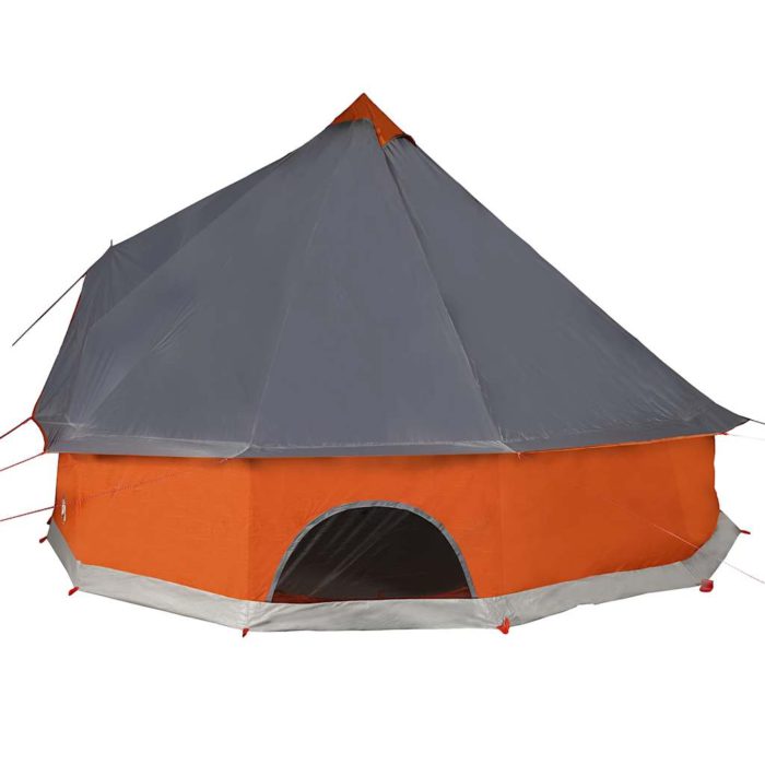 vidaXL Familietelt tipi for 8 personer grå og oransje vanntett