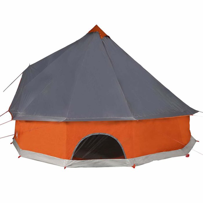 vidaXL Familietelt tipi for 12 personer grå og oransje vanntett