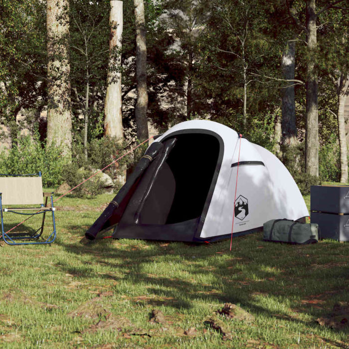 vidaXL Tunneltelt for camping 2 personer hvit blendingsstoff vanntett