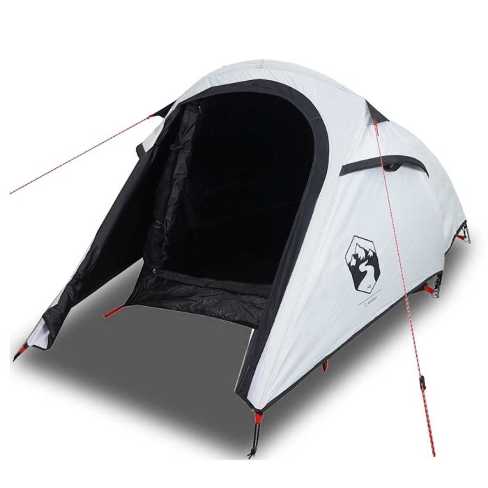vidaXL Tunneltelt for camping 2 personer hvit blendingsstoff vanntett