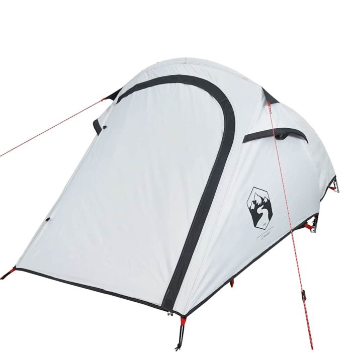 vidaXL Tunneltelt for camping 2 personer hvit blendingsstoff vanntett