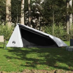 vidaXL Tunneltelt for camping 1 person hvit blendingsstoff vanntett