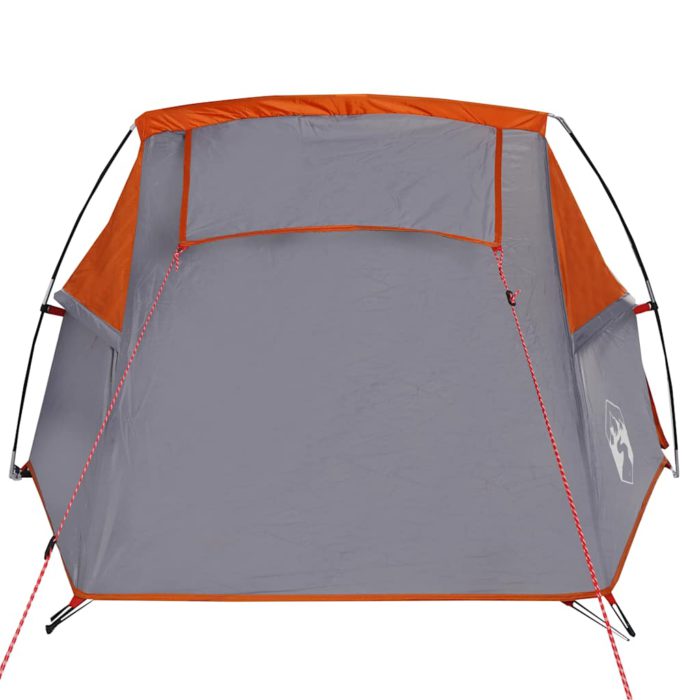 vidaXL Tunneltelt for camping 2 personer grå og oransje vanntett