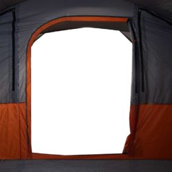 vidaXL Tunneltelt for camping 7 personer grå og oransje vanntett