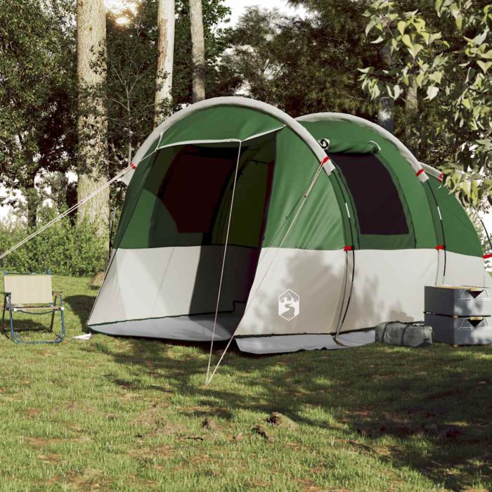 vidaXL Tunneltelt for camping 4 personer grønn vanntett
